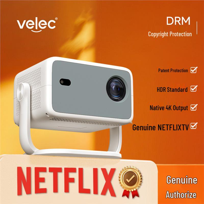 

2026 HD Netflix-Certified Projector with Auto Adjustment for Home and Bedroom US Plug