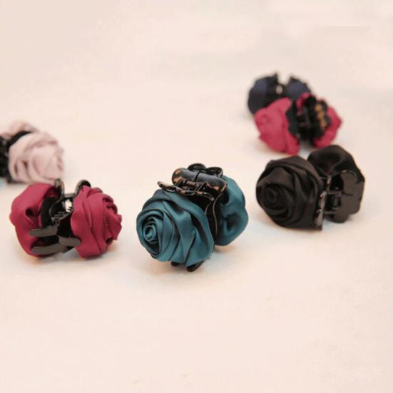 Hair Clip Roes Flower Shape Sturdy Elegant Rose Flower Hair Claws for Gift