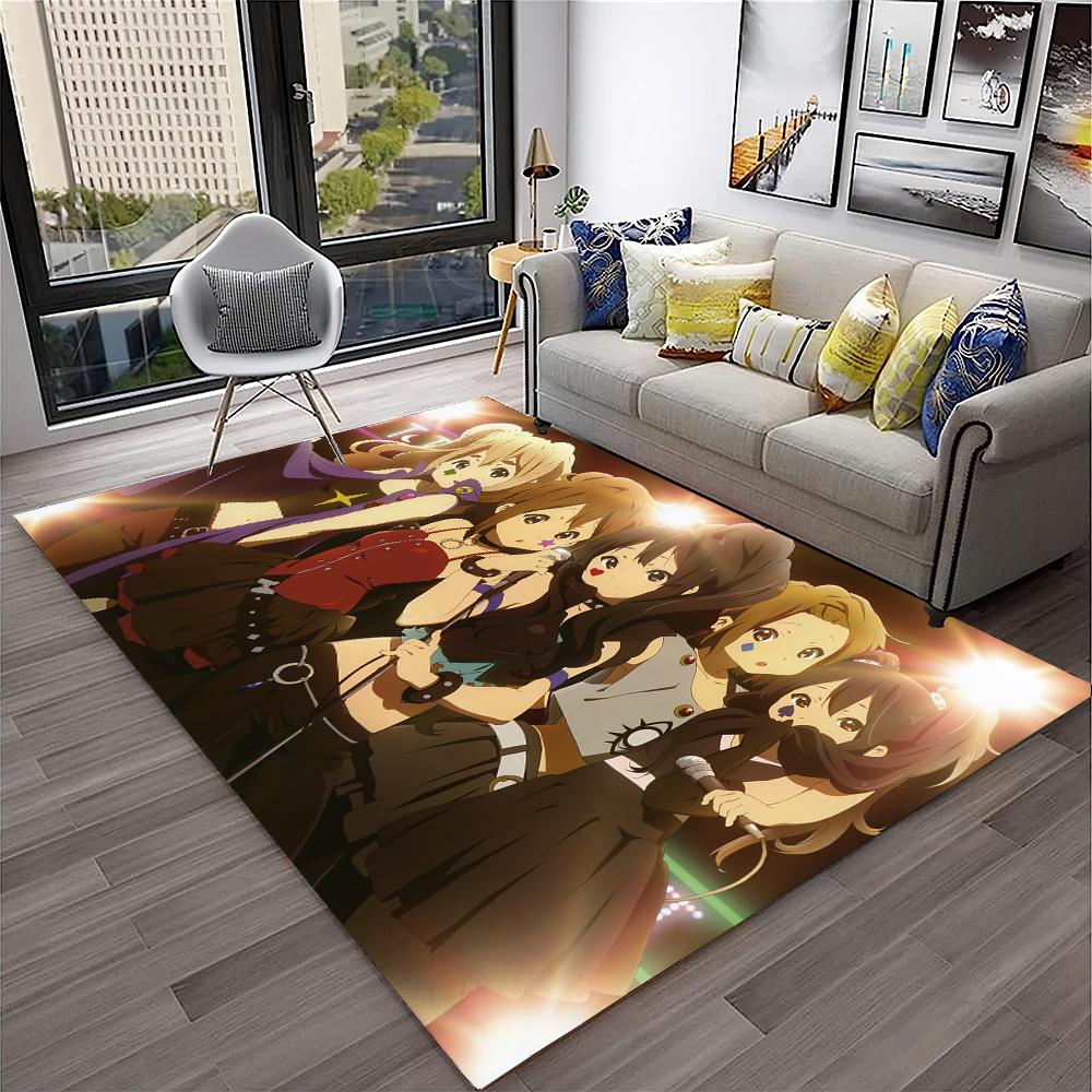 Kawaii Girls K-ON Cartoon Cute Lolita Carpet Rug for Home Living Room Bedroom Sofa Doormat Decor,kid Area Rug Non-slip Floor Mat