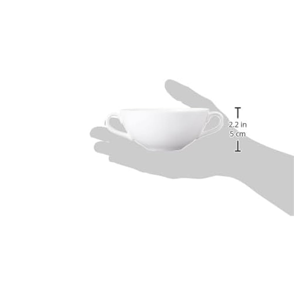 NARUMI Styles Cool Coupe Cup and Saucer, 250cc, White, Simple Design, Soup/Bouillon Cup, Microwaveable, Dishwasher Safe, 51298-2960