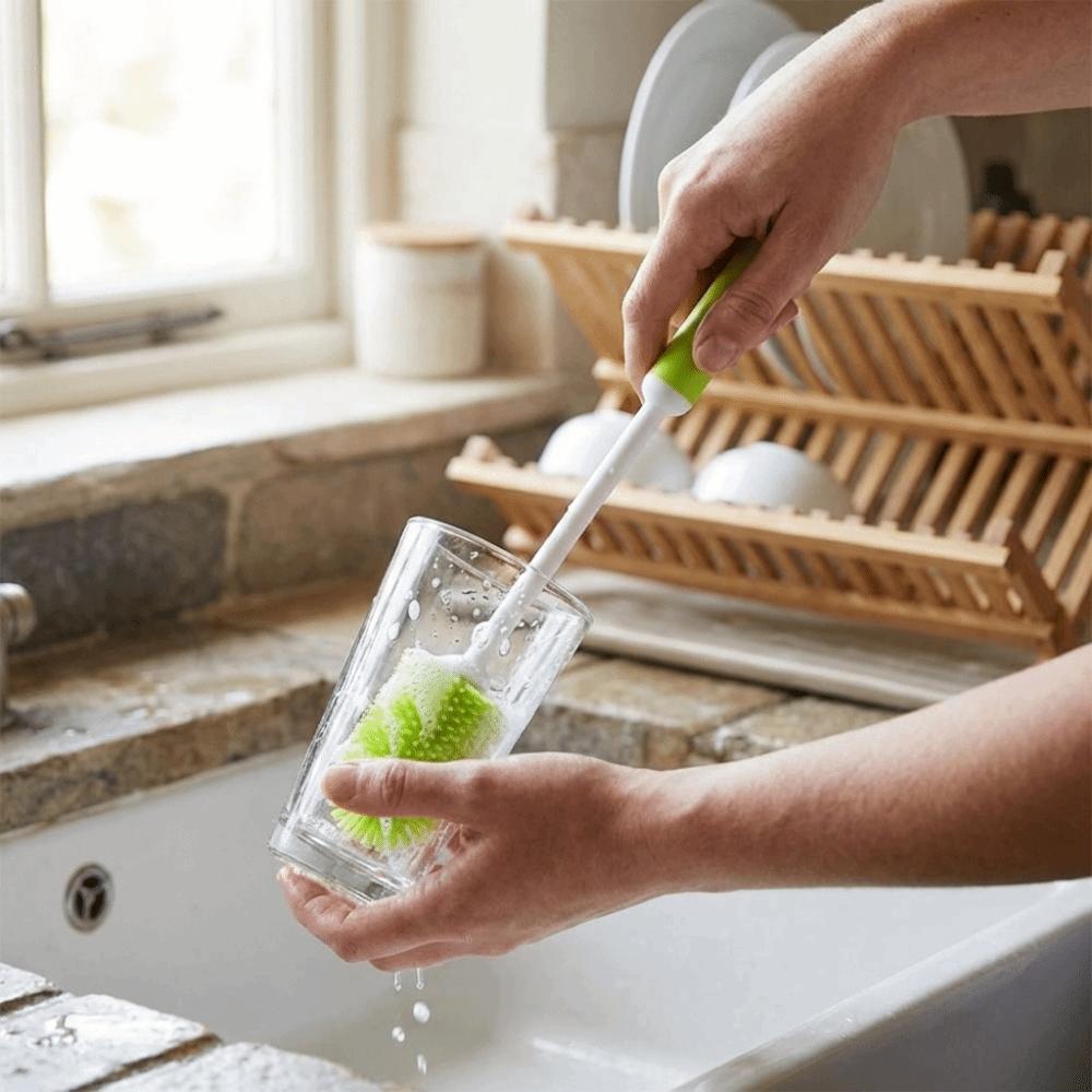 Long Handle Feeding Bottle Brushes Eco-Friendly Silicone Cup Brush Cups