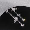 Elegant Butterfly Dangle Earrings AB Asymmetrical Design Luxury Rhinestone Earrings for Women