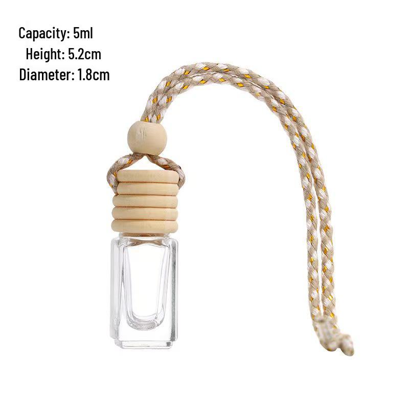 Car Aromatherapy Hanging Diffuser - Refillable Glass Bottle Ornament