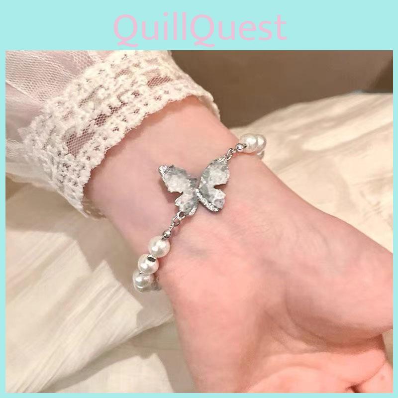 Unique Pearl Butterfly Bead Bracelet Luxurious And Fashionable Handcrafted Design