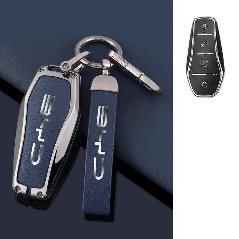 Car Key Case Cover Shell Fob for BYD Atto 3 Han EV Dolphin Lied Tang Dm Qin PLUS Song Pro MAX Yuan Zinc Alloy Protector Keychain