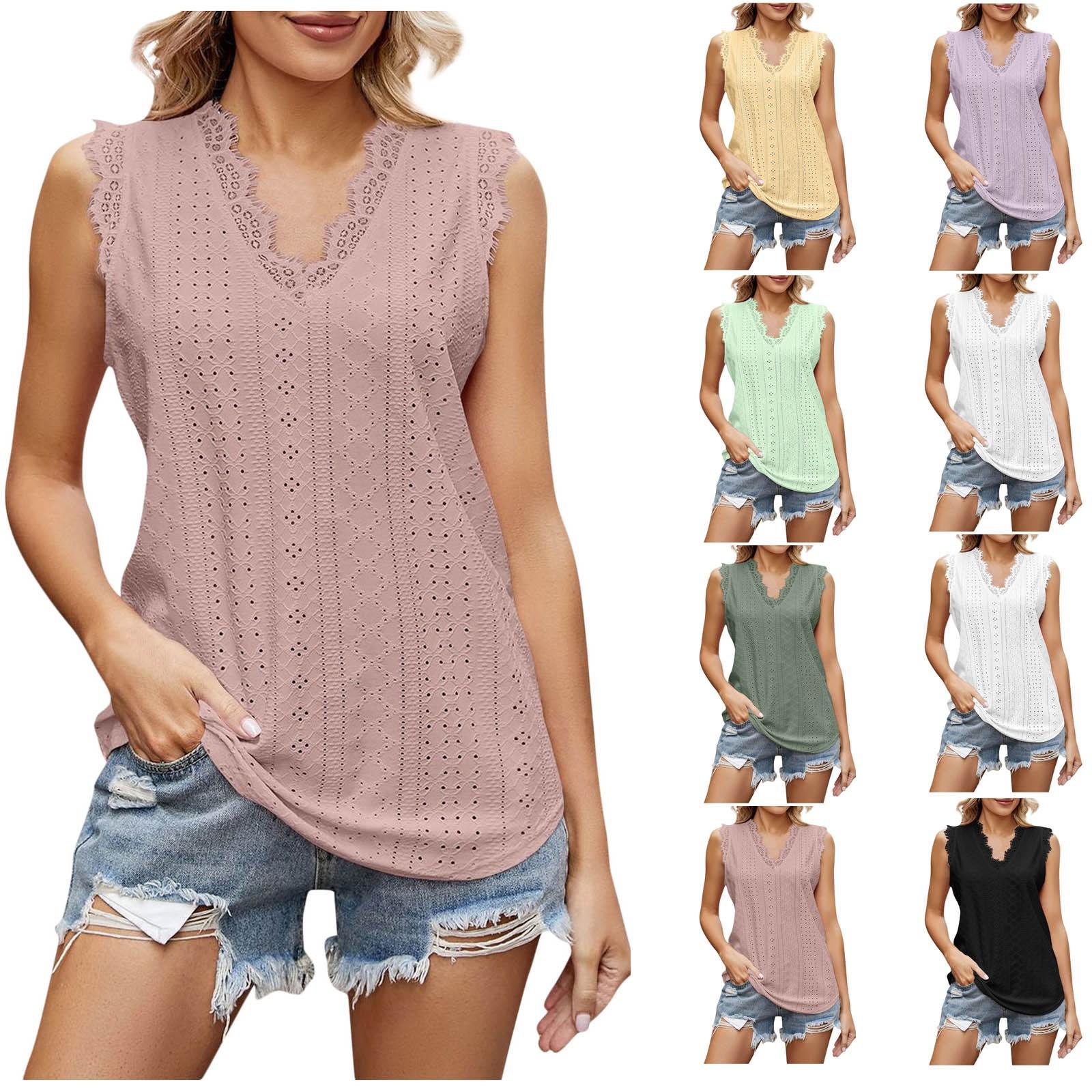 

Свободная майка с V-образным вырезом и кружевным топом без рукавов