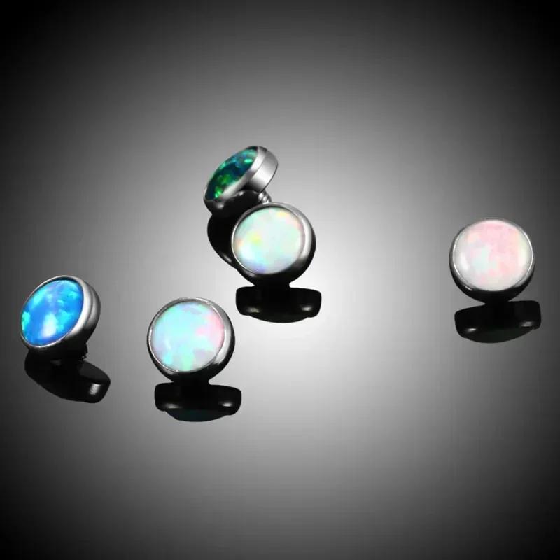 5pcs G23 Titanium Implant Grade Nasal Opal Banana Barbell Leather Anchor Labret Piercing Tragus Cartilage Lip Piercing Jewelry
