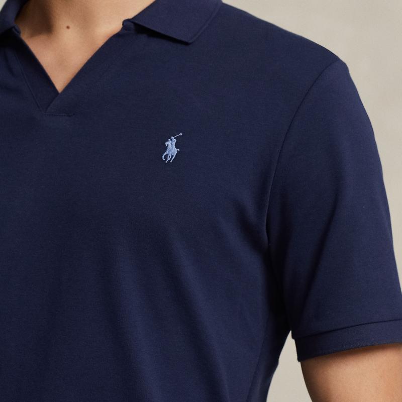 Polo Ralph Lauren Solid Color Small Pony Embroidered Loose Casual Short Sleeve Polo Shirt Men Tops Elegant-Dark-Blue MNPOKNI1N822833-400