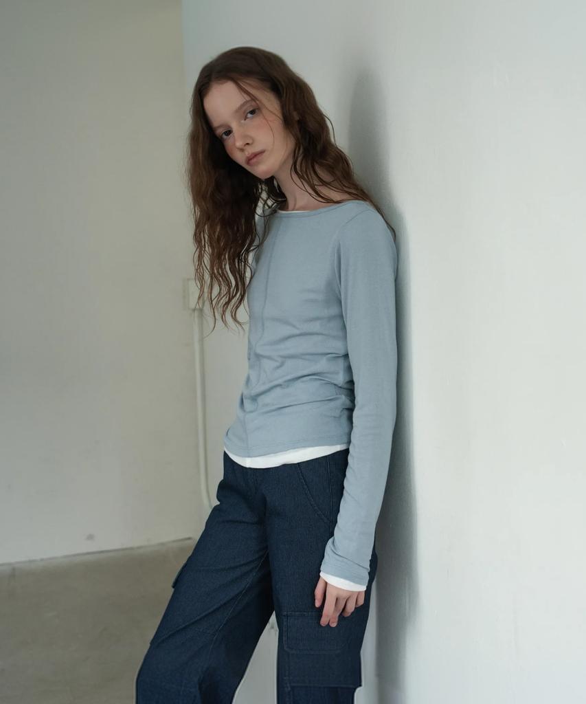 WAARFORWOMAN Wt-97 Boat Neck T-Shirt_Sky Blue