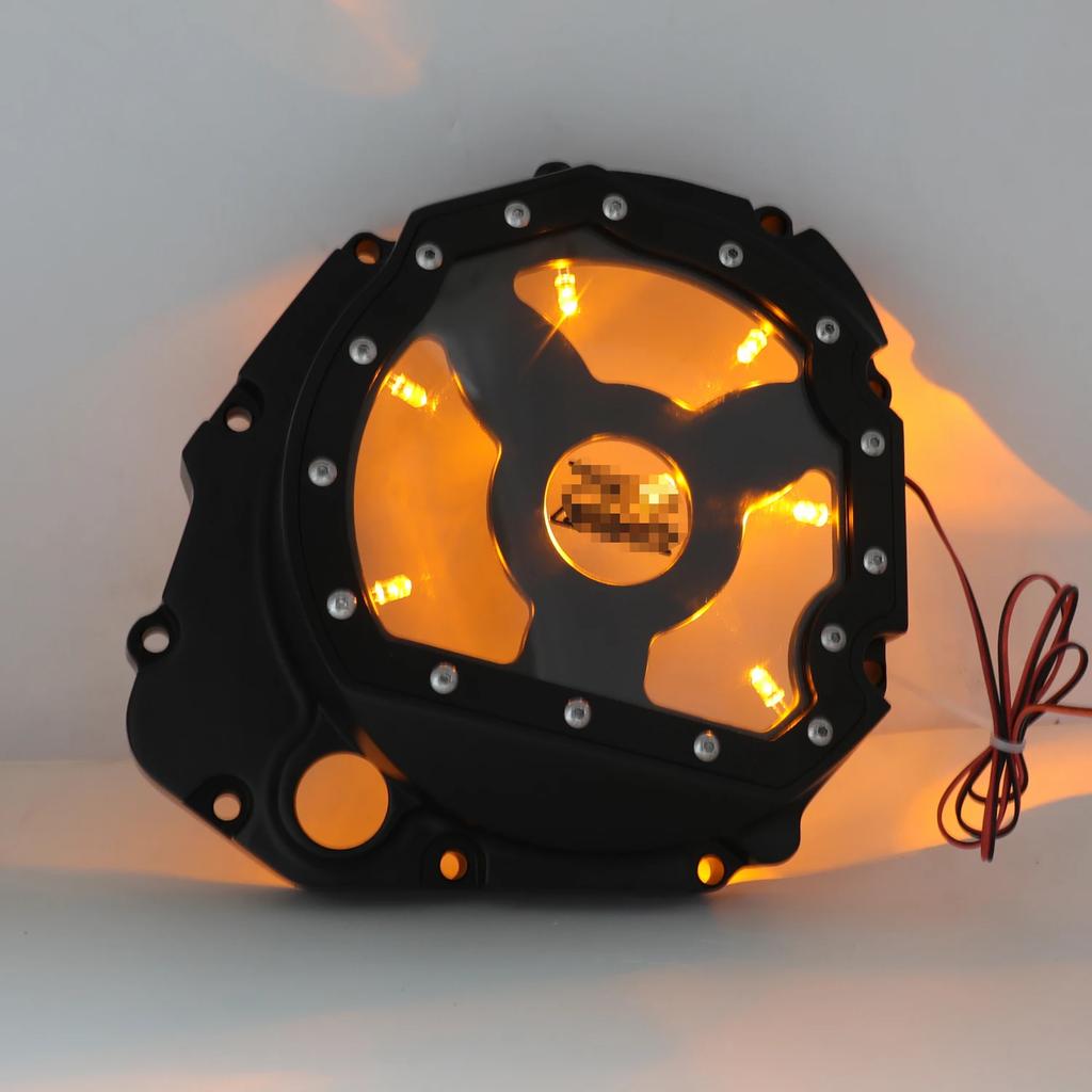 Led See Through Engine Cluctch Cover For Suzuki GSXR 600 1000 GSX-R 750 2001-2008 Aftermarket Motorcycle Parts