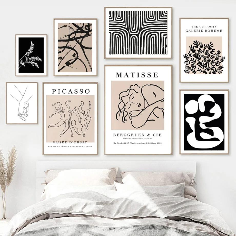 Matisse Picasso Minimalist Gallery Modern Minimalist Wall Art Print Canvas Painting for Living Room Modern Home Decor