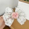 Summer Spring Flower&Lace Bowknot Hairpin for Woman Ponytail Braids Hair Clip