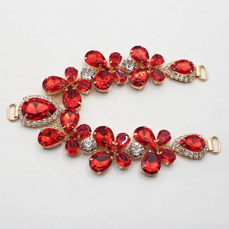 

2026 new 10 * 115MM High-grade Colored Gold Bottom Water Drop Acrylic Glass Rhinestone Flip-flops Sandals Collar Decoration Acce