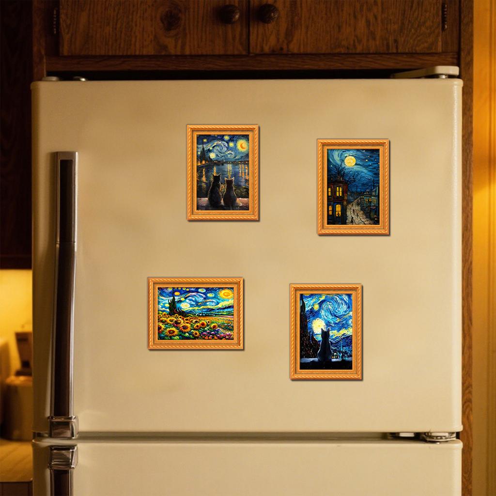 Decorative Magnetic Pictures Frame For Kitchen Vintage Wooden 2x3in Photo Holder Easy Installation Magnetic Photo Holder