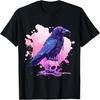 Goth Pastel Cute Creepy Kawaii Skull And Crow Vaporwave T-Shirt