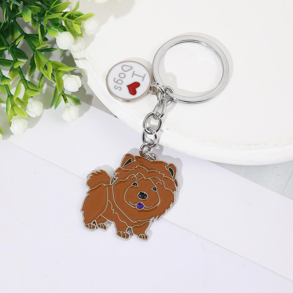 Cute Dog Keyring Gifts Fashionable Animal Charms Small Accessories Car Keyrings and Bag Charms