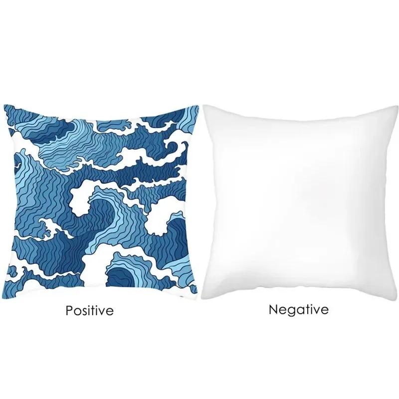 Wave Pattern Decorative Polyester Cushion Cover Throw Sofa Bed Couch Decorative Pillow Case Home Decor 45X45CM Fundas De Cojin