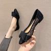 Sandals women's 2025 new comfortable and breathable flat-bottomed pointed single shoes summer mesh lace versatile black work shoes