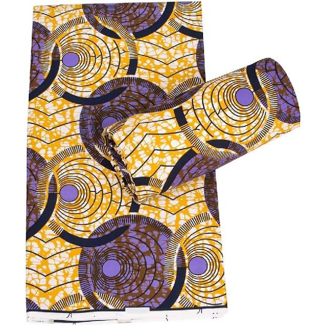 African Print Polyester Fabric Ankara Wax Tissu DIY Party Dress Sewing Material by 6 Yards