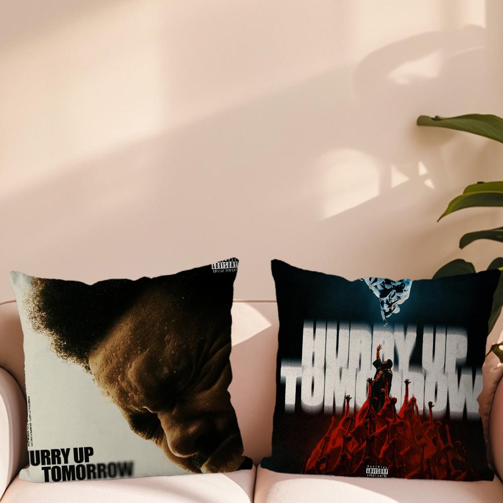 Singer The Weeknd hurry up tomorrow Pillow Case For Sofa Bedside Table Bedroom Backrest Living Cushion Printed Square Multiple