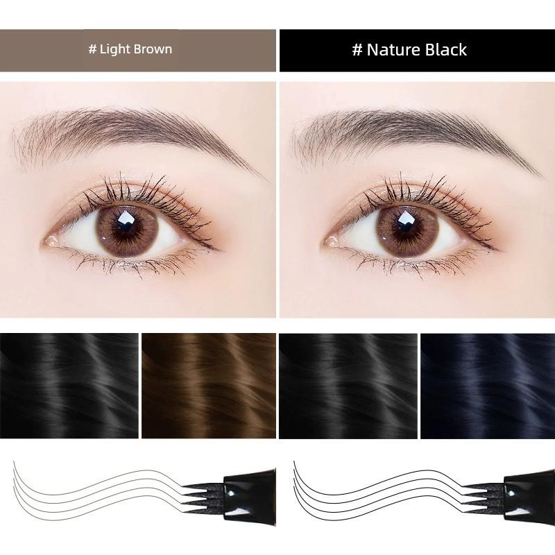 Four Fork Eyebrow Pencil Waterproof Long Lasting Fadeless Distinct Look Wild Eyebrow Cable Nature Eyebrow Thrush Gadget Girls and Boys