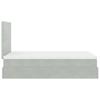 Enjoy Restful Nights with This Ottoman Bed with Mattresses and LED Lights In Light Grey 120 X 200 Cm Velvet