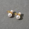 Small Sweet Potato Asymmetrical Size Pearl Stud Earrings Light Luxury Simple Versatile High Sense Earrings Vitality Girl Sense