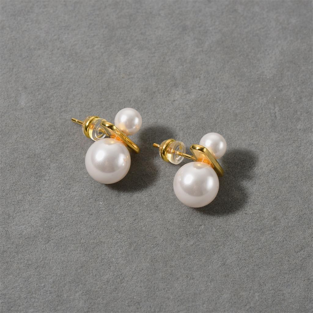 Small Sweet Potato Asymmetrical Size Pearl Stud Earrings Light Luxury Simple Versatile High Sense Earrings Vitality Girl Sense