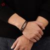Herrarmband i flerskiktat läder för Hip-Hop – Kreativ musikalisk design Modearmband