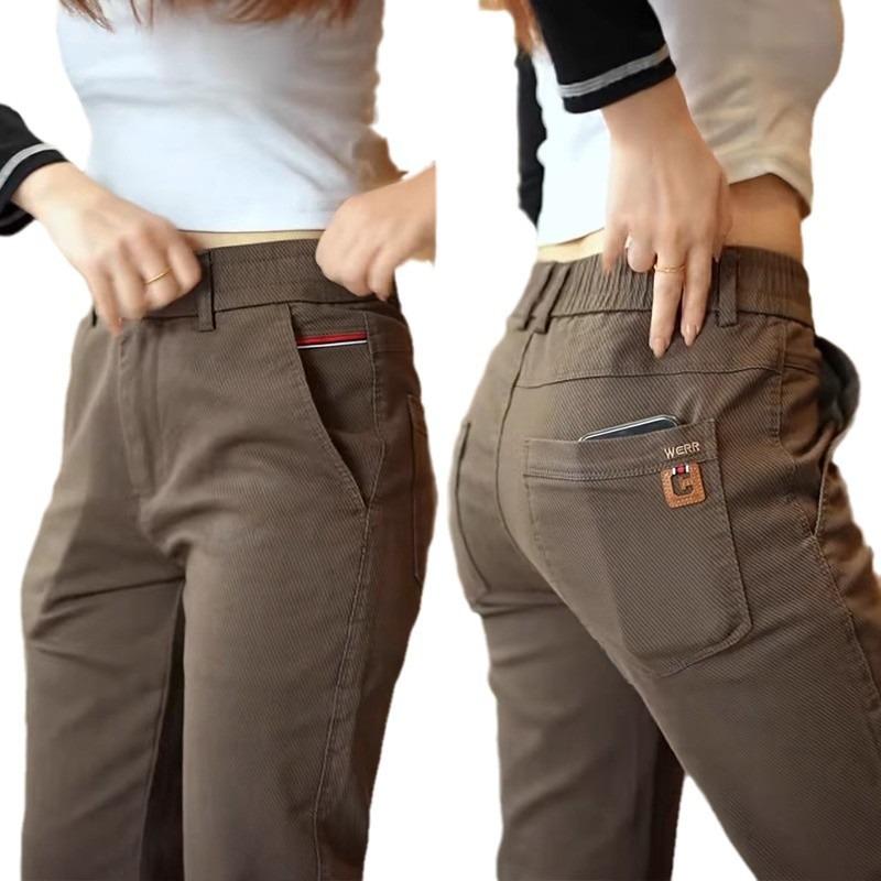 Freizeithose Herren und Damen Herbst neuer Trend Mode gerade hohe Elastizität Slim-Hose Herren