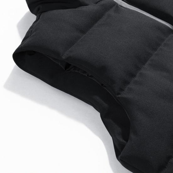 Høst Vinter Herre Vest Bomullsvattert Tykk Ensfarget Ståkrage Glidelås Vindtett Jakke Streetwear