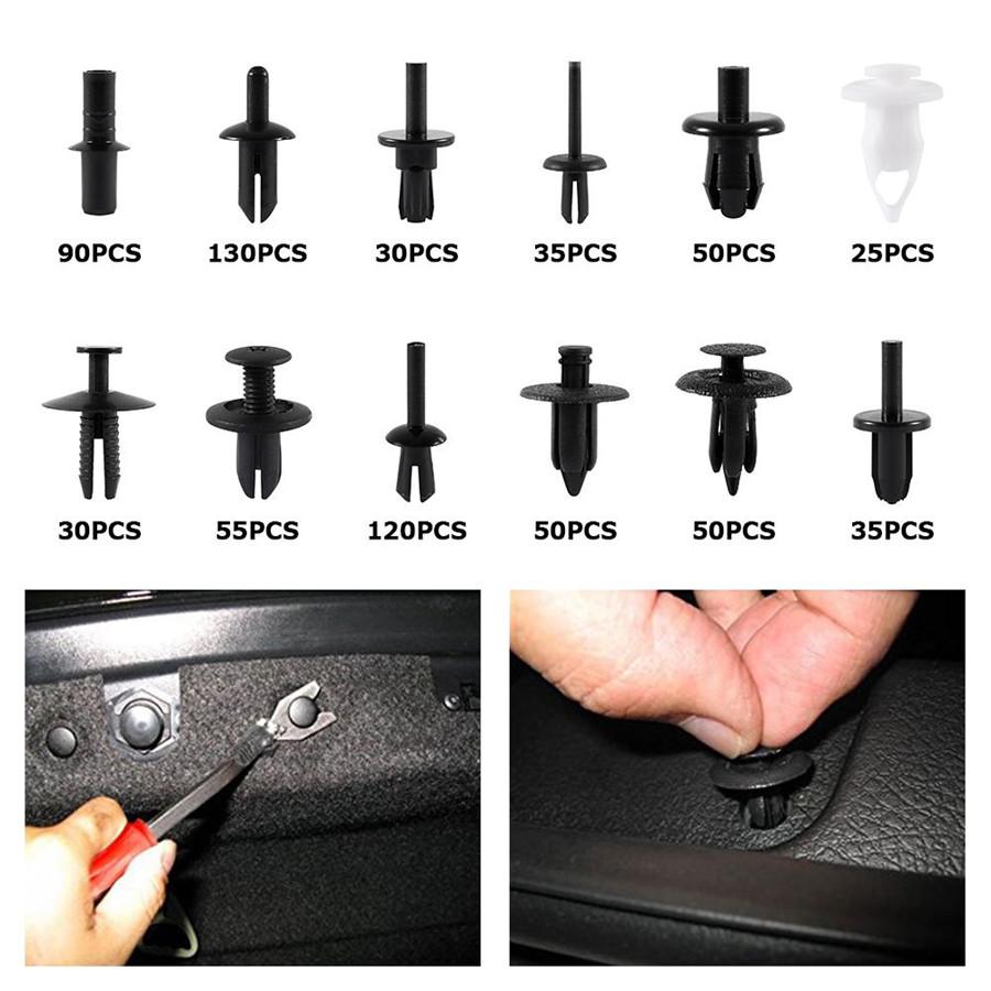 Universal 700Pcs Car Fender Bumper Push Pin Clip Rivets Fastener with 3Pcs Remover Tool Plier