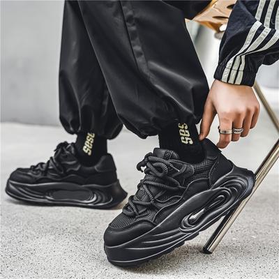 Herrskor Platt Mesh Andningsbara Casual Sport Tjock Sula Trend Alla Utomhus Gång Löpning Sneakers Mode Student Board Shoe