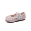 2024 Spring New Girls Mary Janes for Party Wedding Shows PU Butterfly Simple Non-slip Children Fashion Casual Shoes Kids Flats