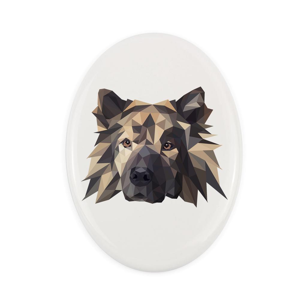 Eurasier, Eurasian -Płytka Ze Zdjęciem I Napisem Geometryczna Marki Art-Dog