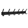 Wall-Mounted Black Aluminum Clothes Hook Rack