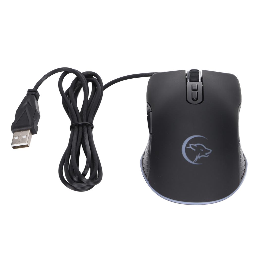 Wired Gaming Mouse 4 Colors 7 Buttons Illuminated Computer PC Wired Gaming MouseBlack