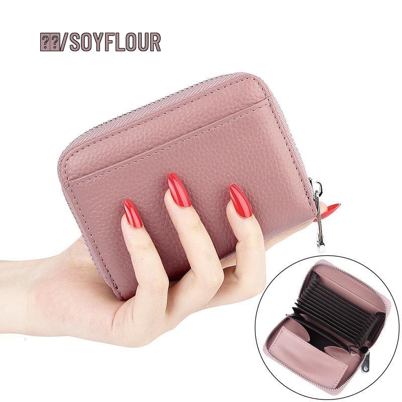 Japanese RFID Anti-Skimming Accordion Wallet: Large Capacity Genuine Leather Card Holder & Coin Purse