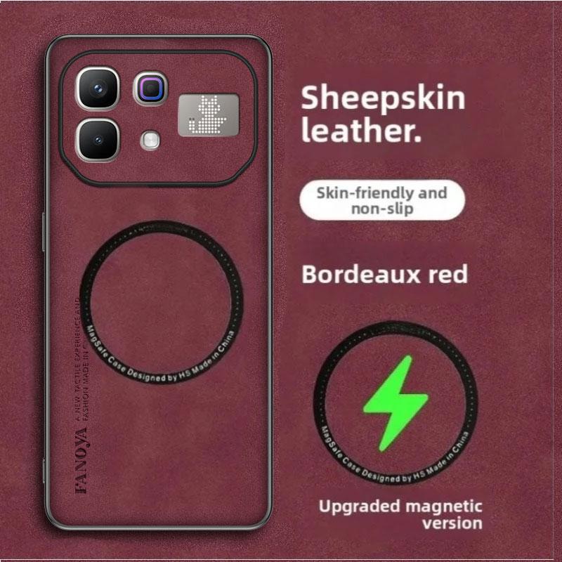 Cover For Infinix Note 60 Pro Sheepskin Leather Back Case For Infinix Note 60 60Pro Magnetic Wireless Charging Shockproof Shell