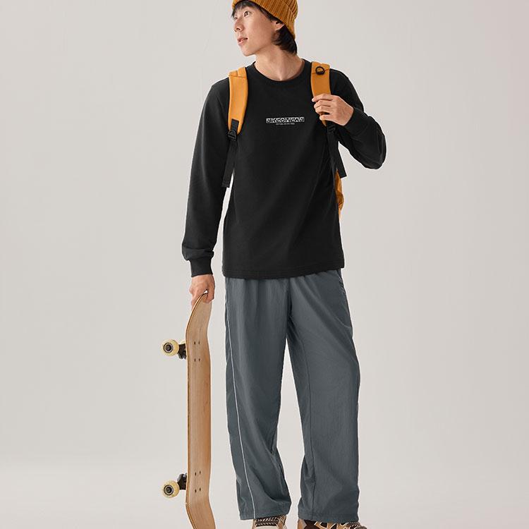 Skechers Water-Resistant Windproof Fleece-Lined Warm Durable Loose Comfortable Wide-Leg Casual Pants Men Bottoms L325M087-013P