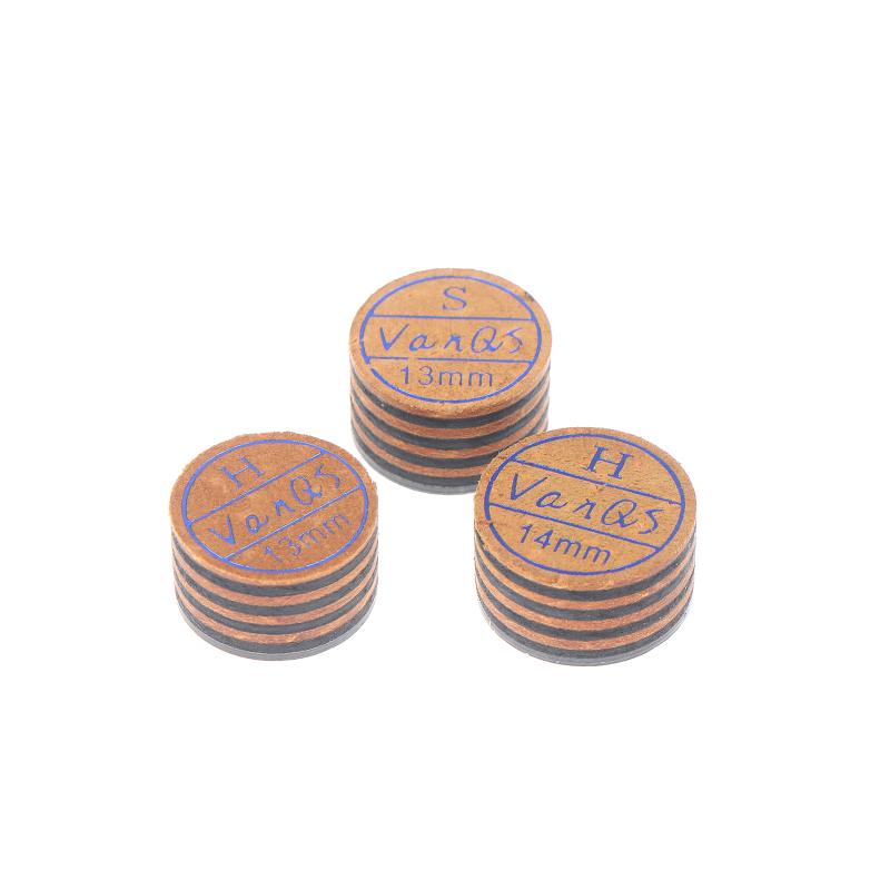 8-Layer Leather Billiard Cue Tip With Transparent Mat 13Mm/14Mm Grade S/M/H Table Tennis Cue Tip