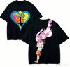 2026 Sommer Kingdom Hearts Sora Kairi Herz Krone Doppelseitiges Anime Grafik T-Shirt Unisex Oversized Y2k Streetwear Baumwoll-T-Shirt