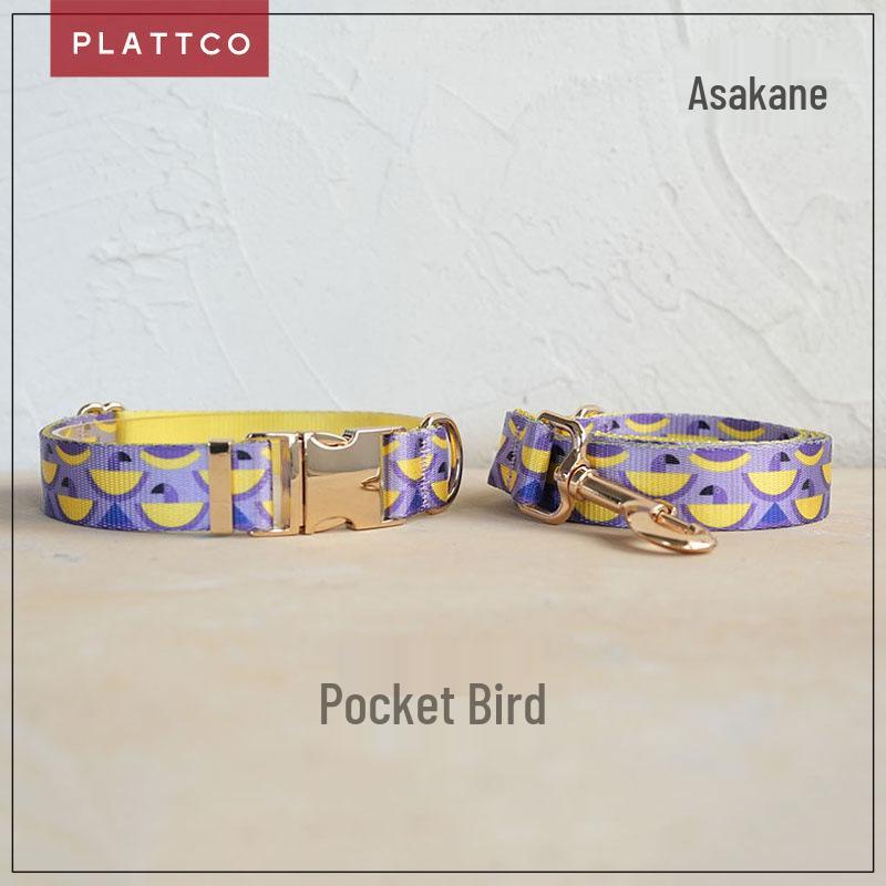PLATTCO Soft & Comfortable Pet Dog Collar and Leash Set with Hardware Buckle (PDC312) Small