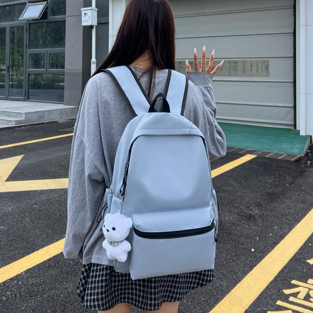 Schoolbag backpack Korean version ins versatile schoolbag large capacity retro junior high school student simple college student travel backpack