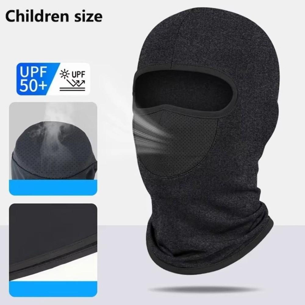 Ice Silk Sun Protection Mask Adjustable Sunscreen Full Face Cover Children Balaclava Hat  Summer