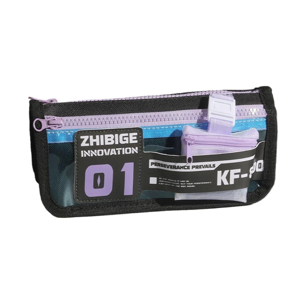 

English Alphabet Letters Stationery Bag Canvas Pencil Pouch Ins Fashion Racing Car Pen Bag Student Purple 21cm