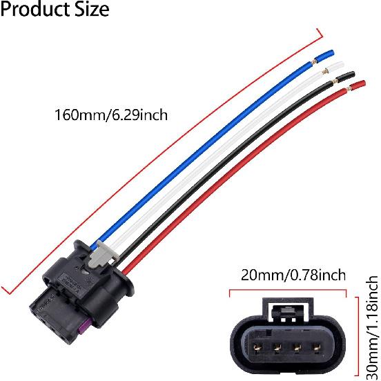 HiSport 05149141AF Camshaft Position Sensor Connector Compatible with Dodge Avenger 2011-2014, RAM 1500 2013-2020, Chrysler 200 2011-2017, Jeep