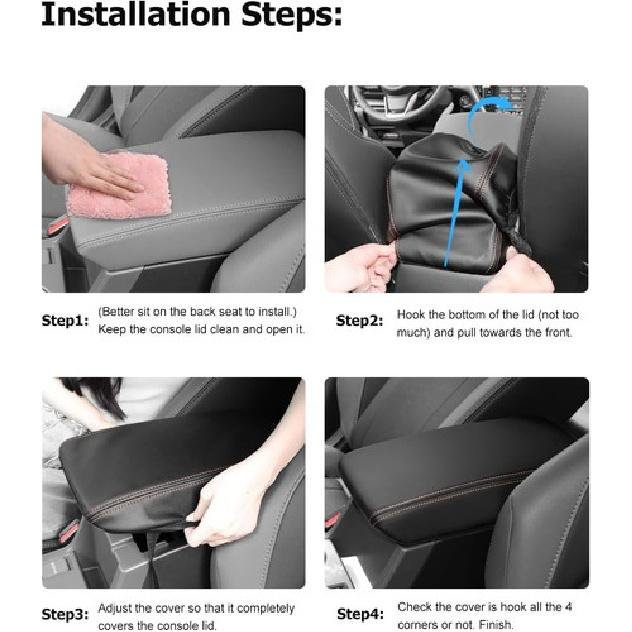 Car Center Console Armrest Cover for 2025 Crosstrek/Impreza Black Stitches