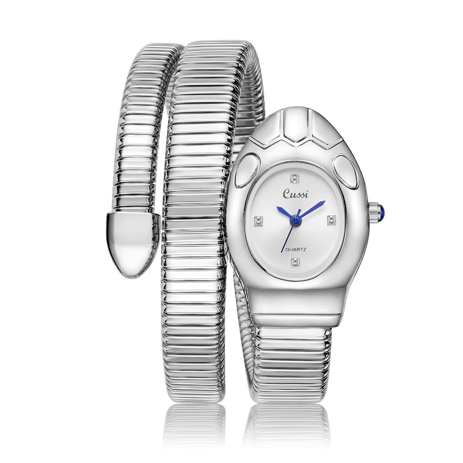 Girls Bracelet Watch Creative Snake Women S Bracelet Watch Personalized Snakehead Watch Quartz Watch Women серебряный