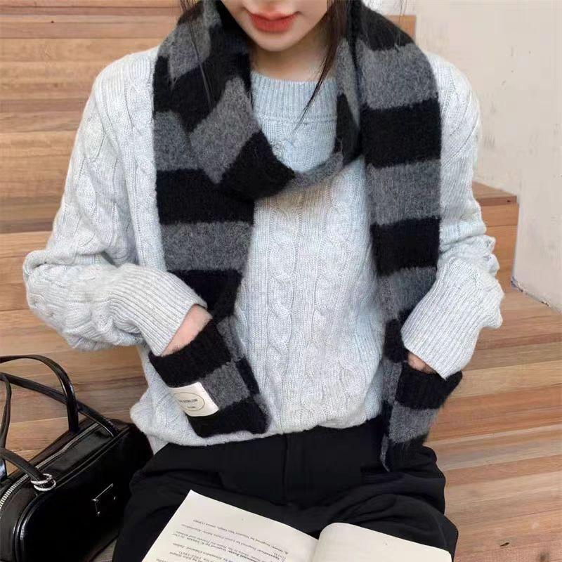 Women'S Scarf Cold-Resistant Vintage Scarf Knitted Scarf Warm For Outdoor Activities Winter Autumn